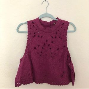 Free People cropped eyelet tank